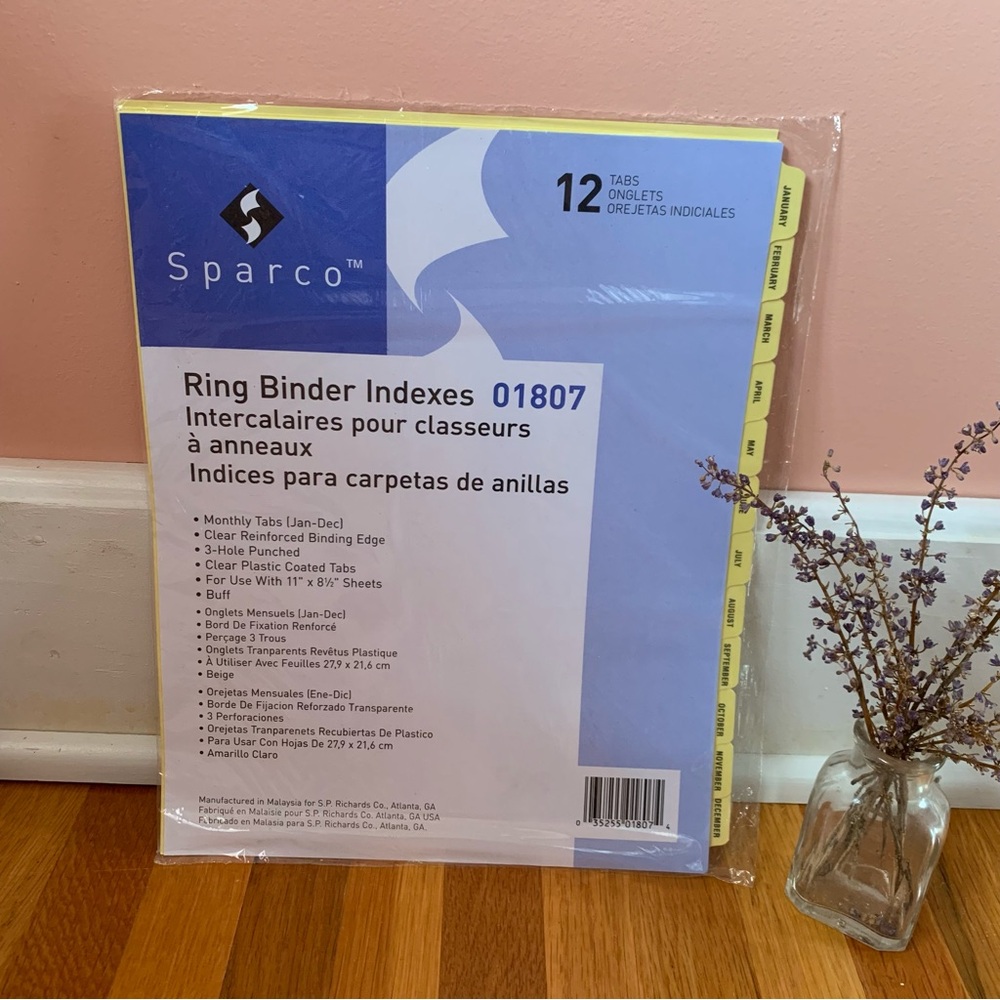 Sparco Spr-01807 Monthly Clear Plastic Index Dividers - 12 X Tab.
